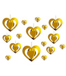Serca dekoracyjne 3D złote 16 szt. z wstążką – zawieszki sufitowe