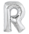 Balon foliowy 100cm - srebrna litera R