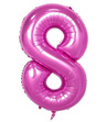 Balon foliowy 100cm - różowa cyfra 8