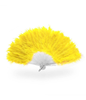 Wachlarz z Piór Marabuta Żółty – Elegancki Dodatek na Ślub