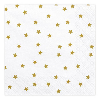 Serwetki białe z gwiazdkamii - 20szt