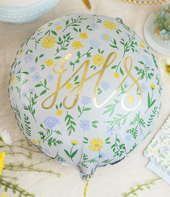 Balon foliowy IHS I Komunia Święta BOHO