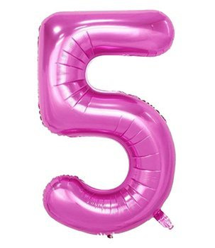 Balon foliowy 100cm - różowa cyfra 5