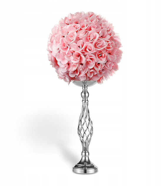 Stojak na kwiaty srebrny KIELICH kwietnik 45cm