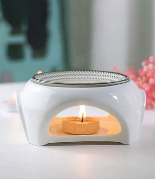 Kominek ceramiczny Yoga 14x7 cm – na tealight, kadzidło, olejki