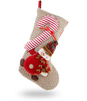 Świąteczna skarpeta na prezenty Bałwanek 23x48 cm – ozdoba świąteczna