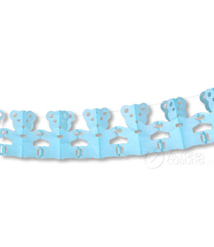 Girlandy papierowe - niebieskie misie