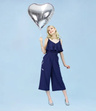 Balon foliowy metalizowany SERCE 61 cm – srebrny, dekoracja na ślub