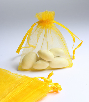 Woreczek z organzy 7x9cm - żółty