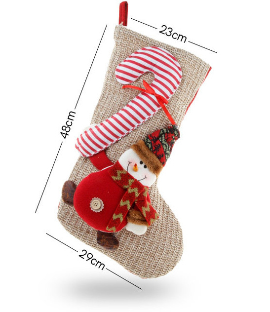 Świąteczna skarpeta na prezenty Bałwanek 23x48 cm – ozdoba świąteczna
