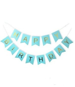 Girlanda papierowa baner HAPPY BIRTHDAY niebieska