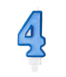 Świeczka urodzinowa niebieska cyferka 4 cztery