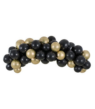 Girlanda balonowa czarno-złota - 60szt.