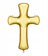 Balon Foliowy Krzyż Złoty 104 cm – Komunia, Chrzest, Dekoracja