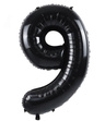 Balon foliowy 100cm - czarna cyfra 9