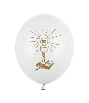 Balony 27cm I Komunia Święta białe  - 6szt.