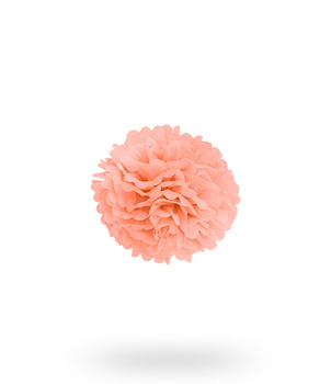 Pompon z bibuły KULA 20cm - łososiowy