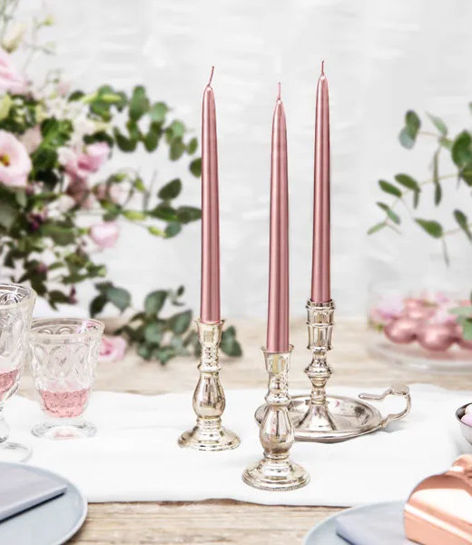 Świeca stożkowa - różowe złoto 1szt