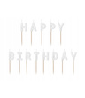 Świeczki urodzinowe Happy Birthday białe – idealne dekoracje na tort