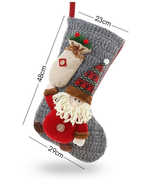 Świąteczna skarpeta na prezenty Mikołaj 23x48 cm – ozdoba świąteczna