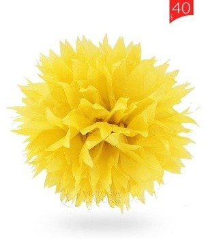 Pompon z bibuły KULA 40cm - żółty
