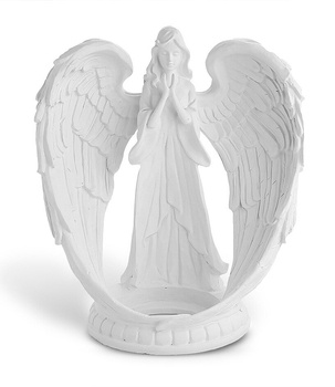 Świecznik gipsowy Anioł duży - 21cm