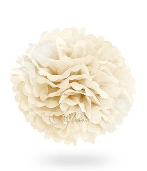 Pompon z bibuły KULA 40cm - ecru
