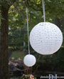 Lampion kula AŻUR 30cm - żółty