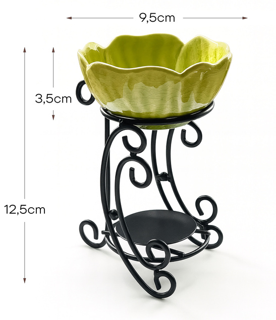 Podgrzewacz do Olejków Lotos Świecznik Ceramiczny Metal Aromaterapia