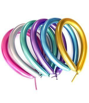 Balony rurki metalizowany miks kolorów 100 szt. – Do modelowania kształtów