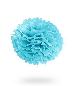 Pompon z bibuły 30cm - niebieski