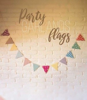 GIRLANDA baner chorągiewki 12szt. 4m - MIX