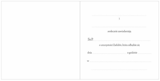 Zawiadomienia ślubne - kremowe - 10 szt