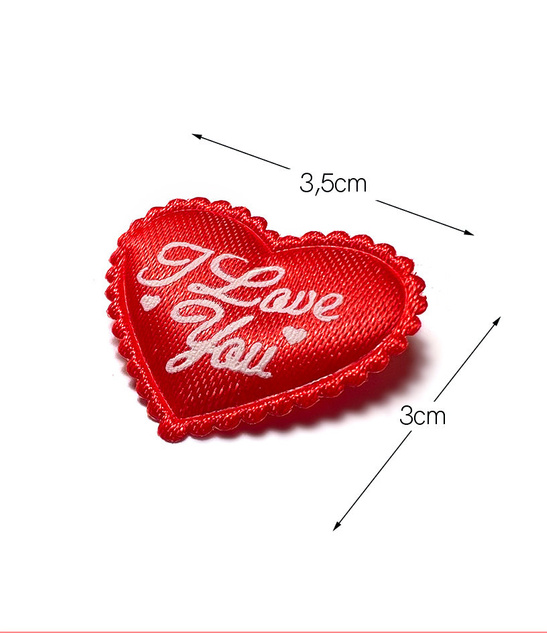 Serduszka materiałowe I LOVE YOU - 10szt.