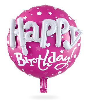 Balon foliowy 3D różowy HAPPY BIRTHDAY 