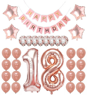 Zestaw urodzinowy ROSE GOLD 18 urodziny