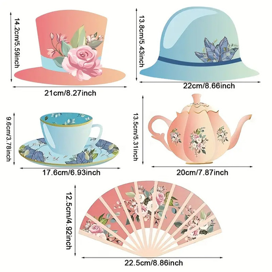 Zestaw rekwizytów do zdjęć "Tea Party" 27szt. - urodziny, piknik