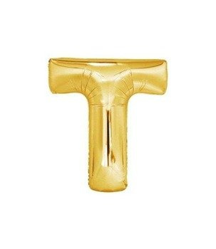 Balon foliowy 40cm - złota litera T
