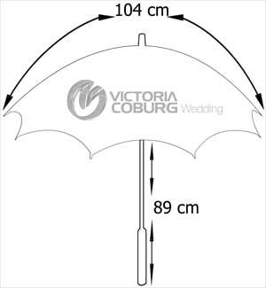 Parasolka ślubna VICTORIA Haft Richelieu - biała