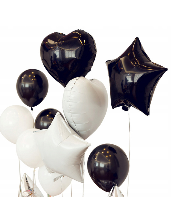 Zestaw balonów na 18 urodziny czarny - 27szt.