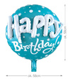 Balon foliowy 3D błękitny HAPPY BIRTHDAY