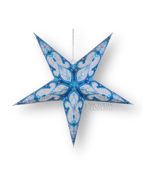 Lampion Gwiazda 60 cm Niebieski Ornament – Ozdoba Świąteczna Wisząca