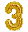 Balon foliowy 100cm - złota cyfra 3