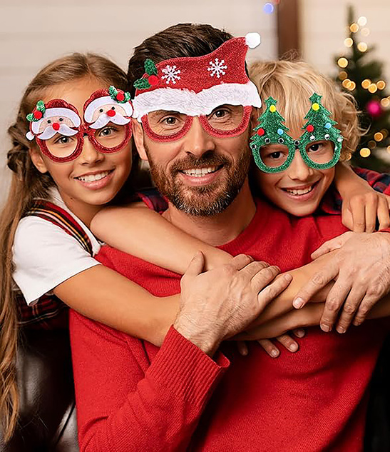 Okulary Świąteczne HOHOHO – Złoty Gadżet na Boże Narodzenie