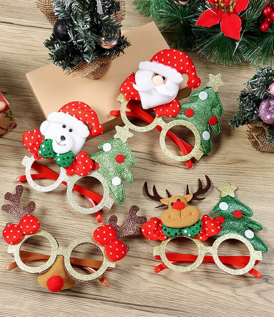 Okulary Świąteczne z Choinką i Reniferem – Gadżet na Boże Narodzenie