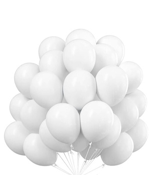 Balony Lateksowe Białe 30 cm – 100 szt. na Śluby, Urodziny, Eventy