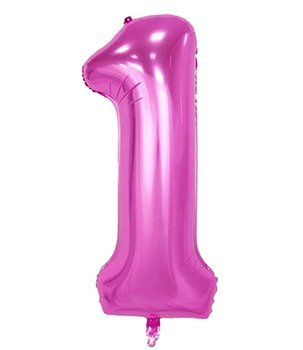 Balon foliowy 100cm - różowa cyfra 1