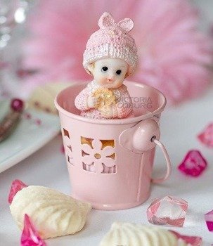 Mini wiaderko prezentowe - różowe