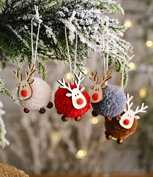 Uroczy zestaw wiszące RENIFERKI komplet 4szt.