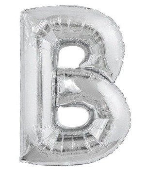 Balon foliowy 100cm - srebrna litera  B